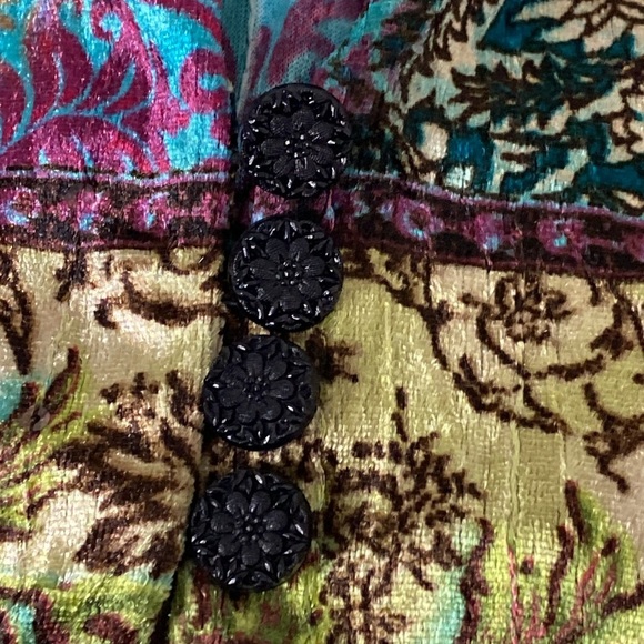 Graff by UM Co. NEW Whimsigoth Patchwork Crushed Velvet Witchy Fairy Tunic Top L - Picture 10 of 11